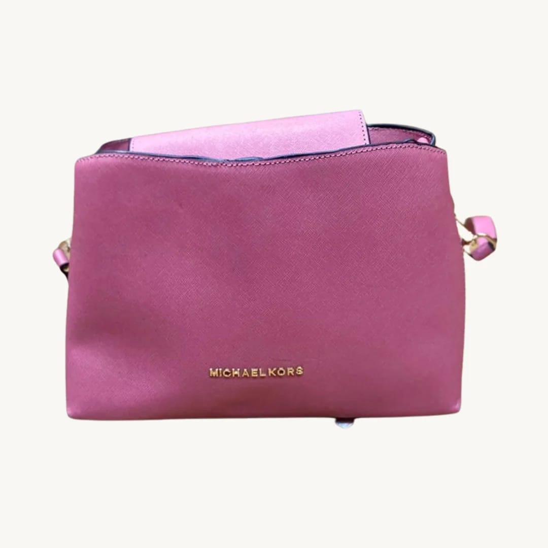 Bolso Satchel Michael Kors Selma Medium en Piel Saffiano Rosa
