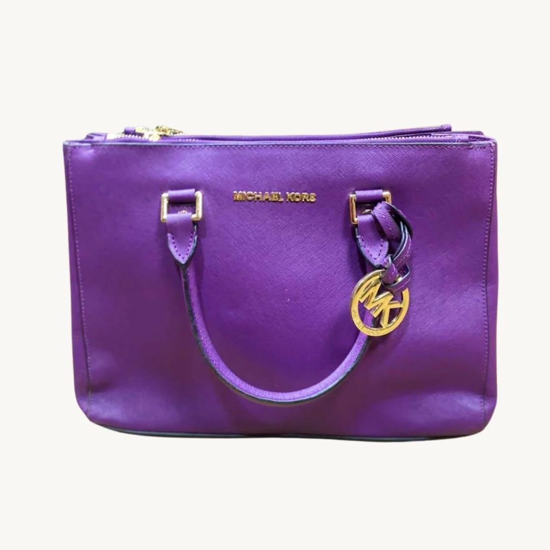 Bolso Tote Michael Kors Savannah Medium en Piel Saffiano Púrpura