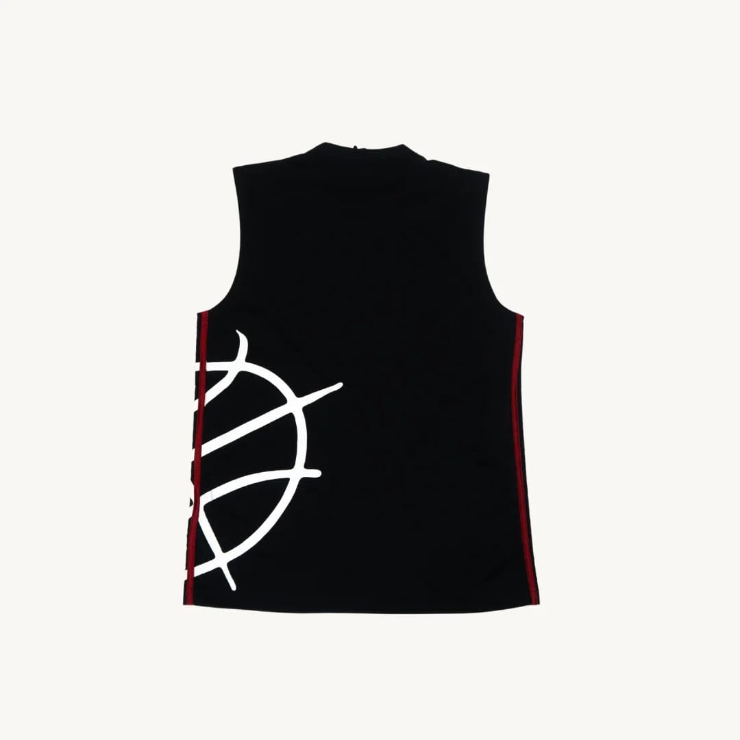 Camiseta de Basquetbol Adidas Balon Gigante Negra Roja