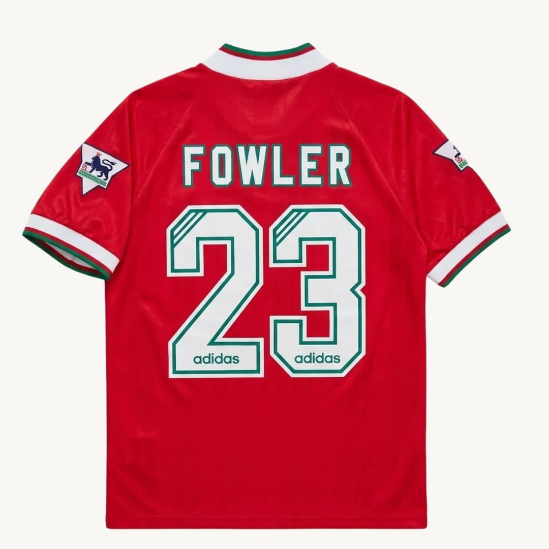 Camiseta Liverpool Retro 1993 1995 Local Fowler 23 Adidas Equipment
