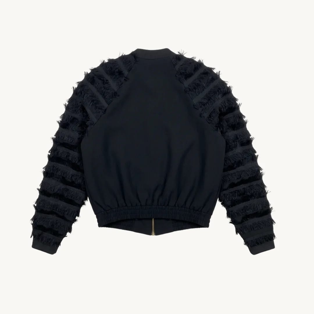 Chaqueta Bomber Zara con Mangas de Flecos