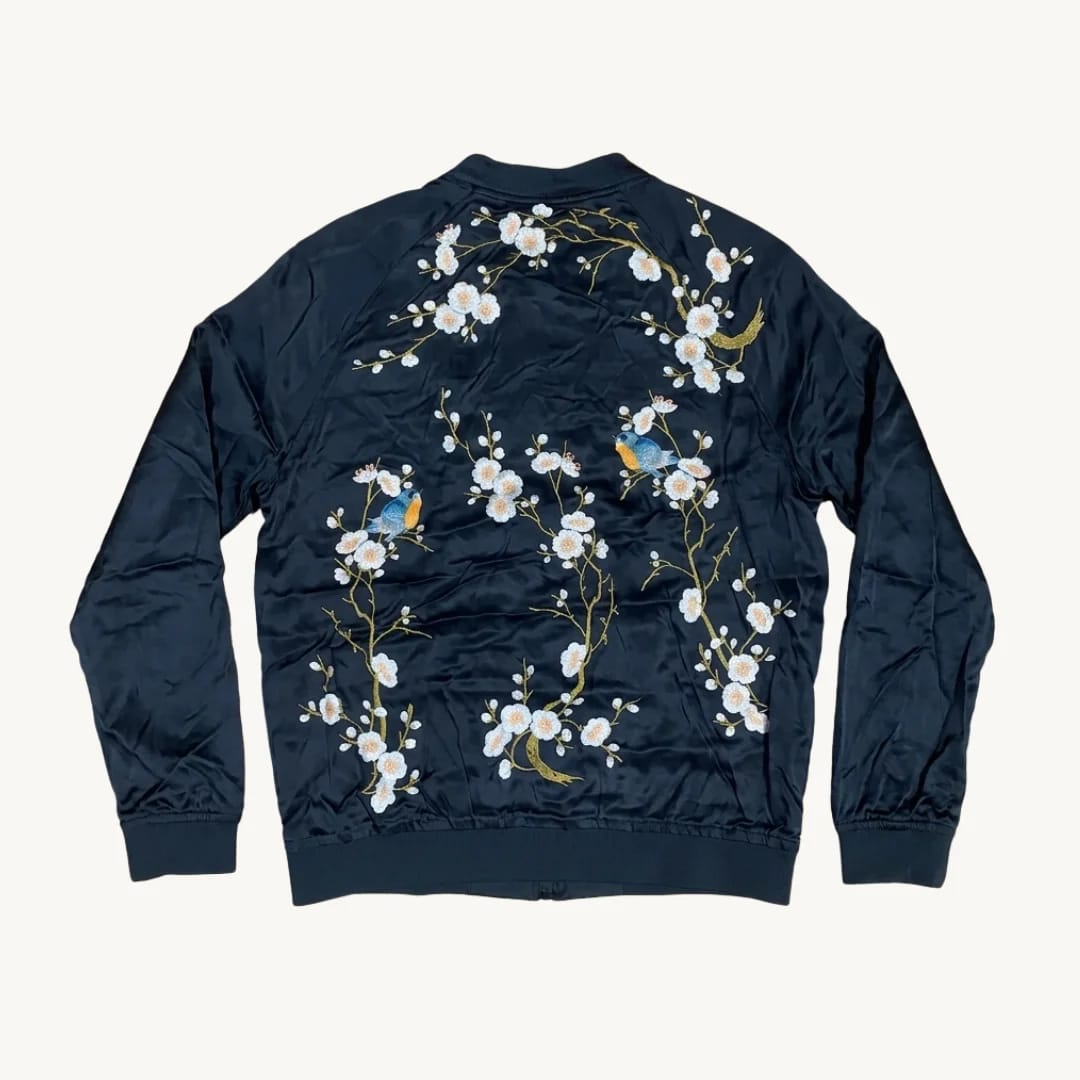 Chaqueta Bomber Zara Woman - Bordado Floral y Aves