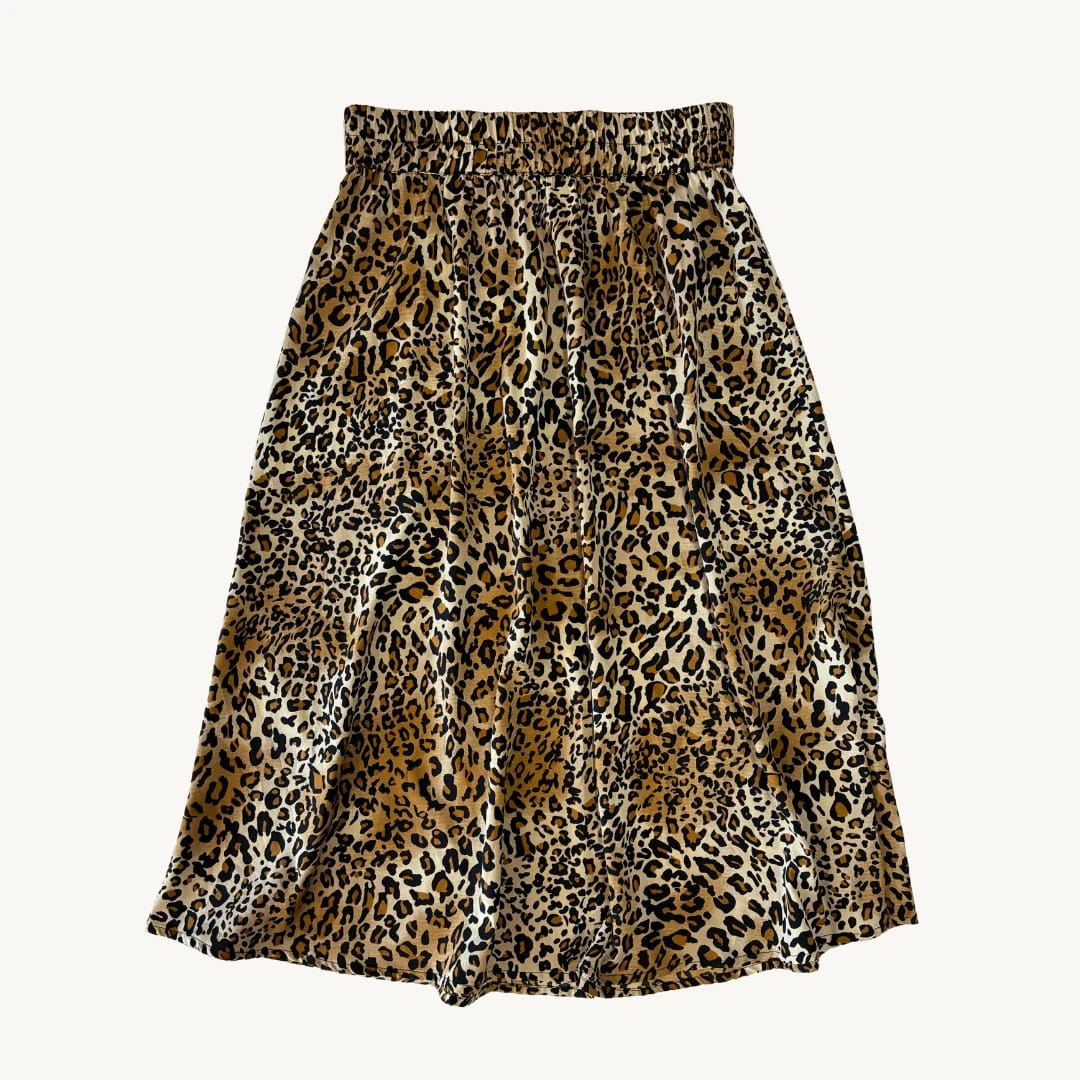 Falda Midi Pieces - Estampado Leopardo