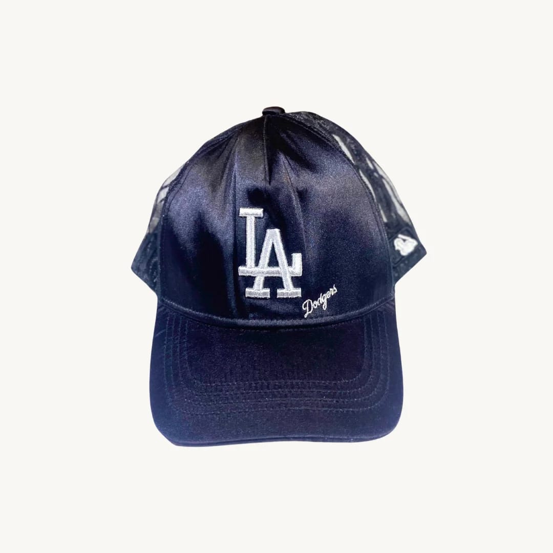 Gorra Trucker MLB Los Angeles Dodgers Negro Satinado Malla