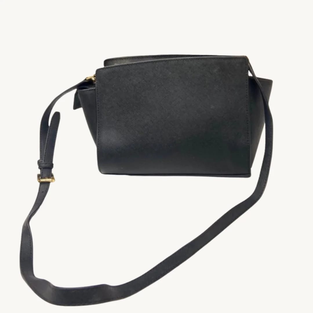Michael Kors Selma Medium Saffiano Leather Satchel Black