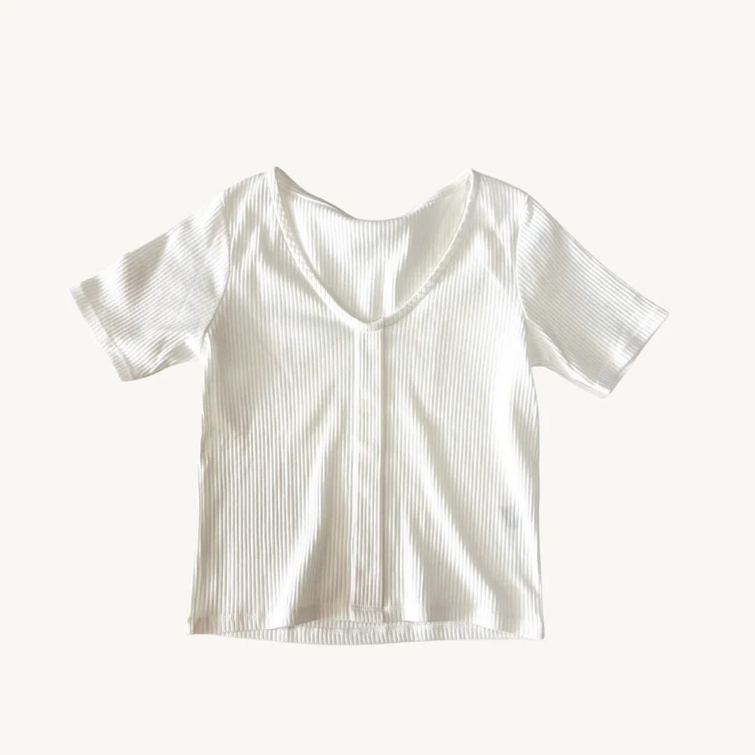 Polera Chicorée Blanca - Escote en V