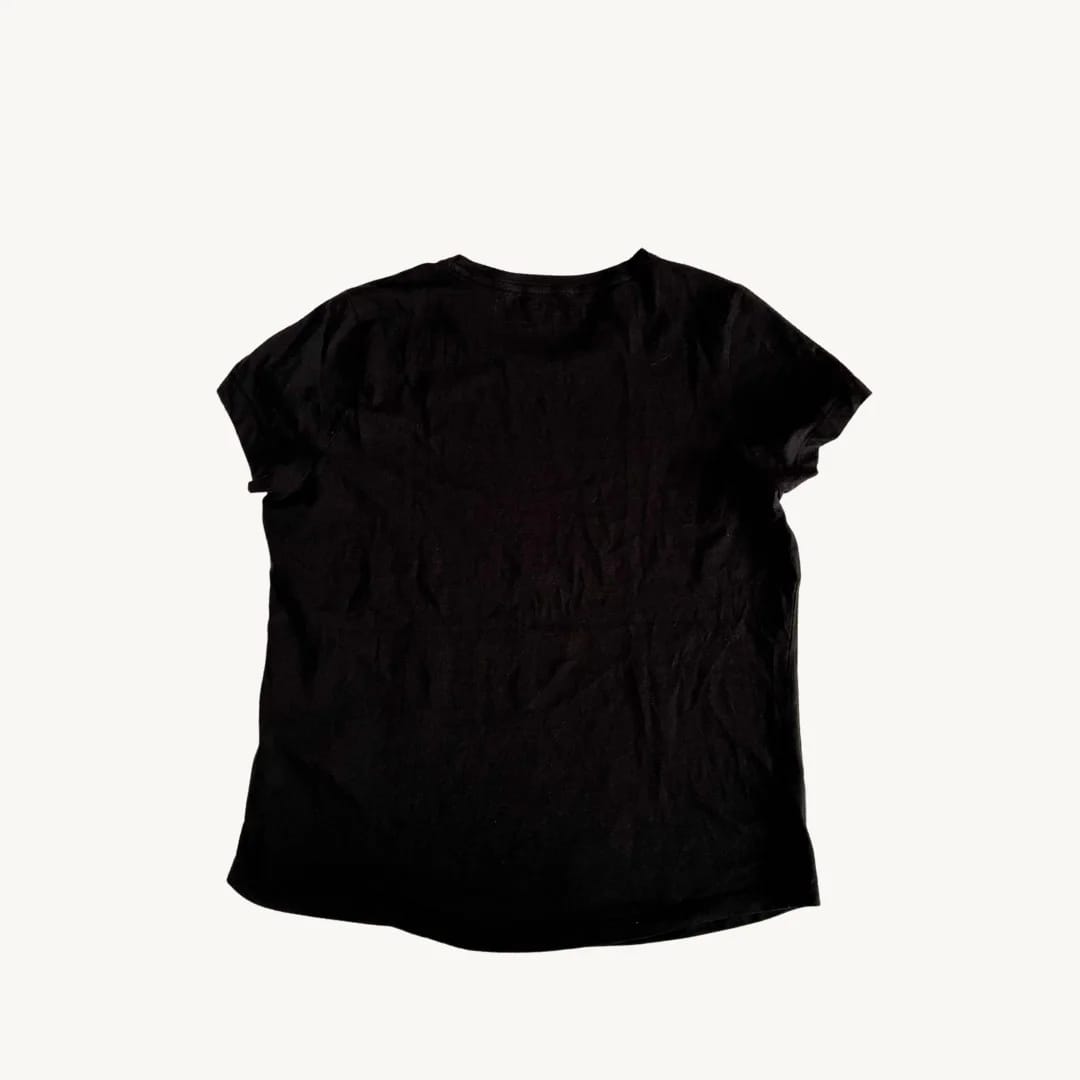Polera Puma Essentials - Negro con Logo Blanco