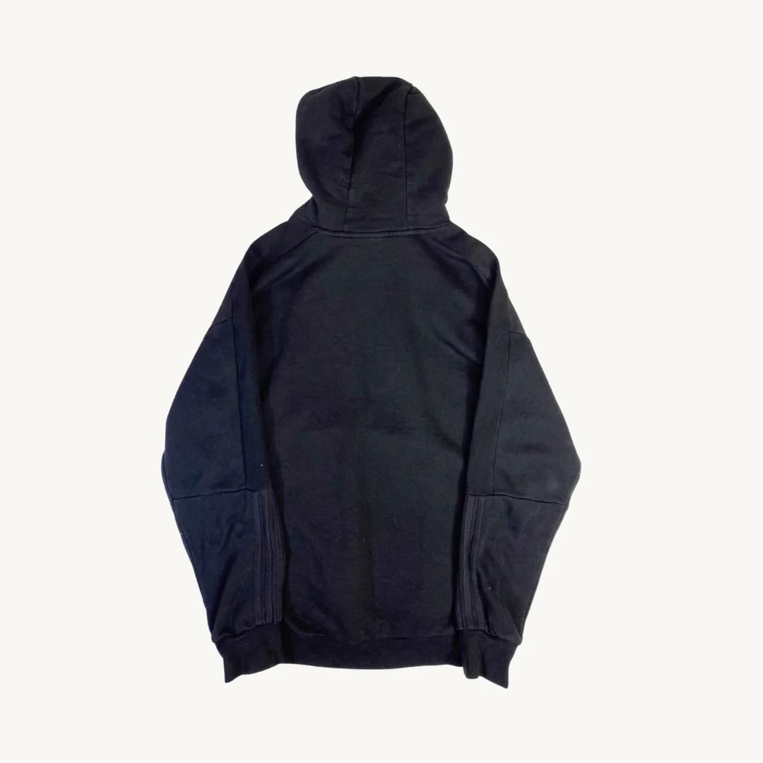 Poleron Adidas con Capucha y Logo Pequeño Bordado en Negro