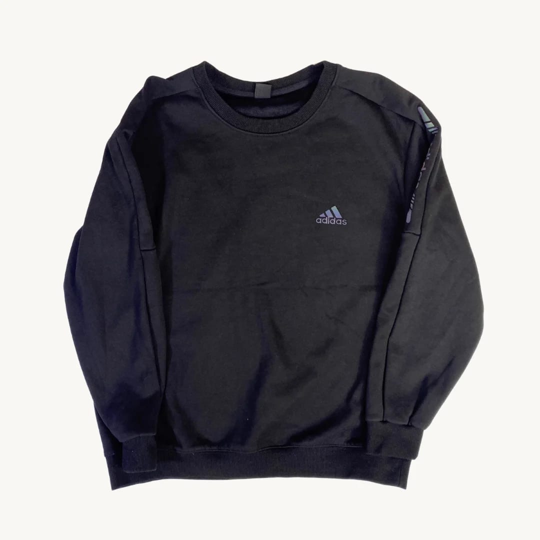 Poleron Adidas de Cuello Redondo Negro