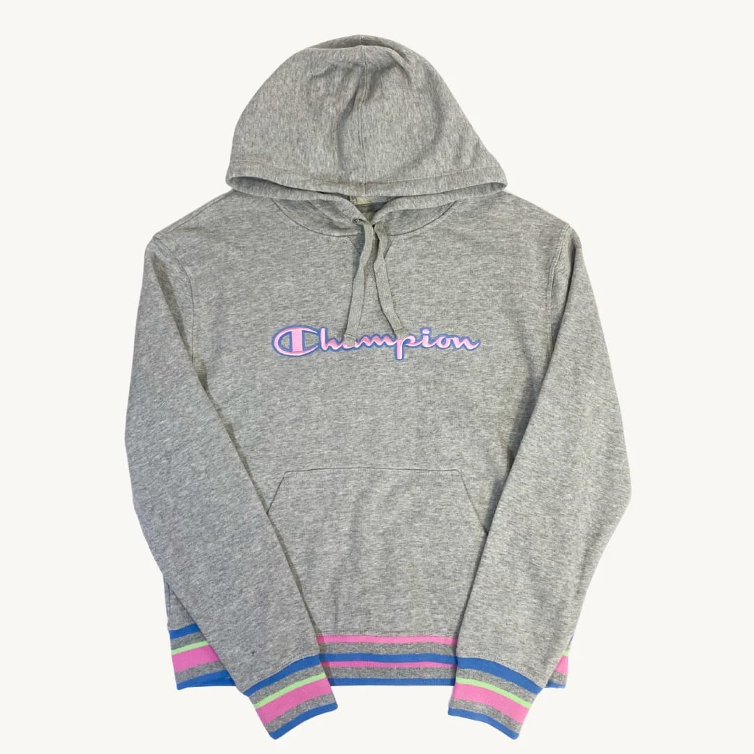 Poleron Champion gris con rosado