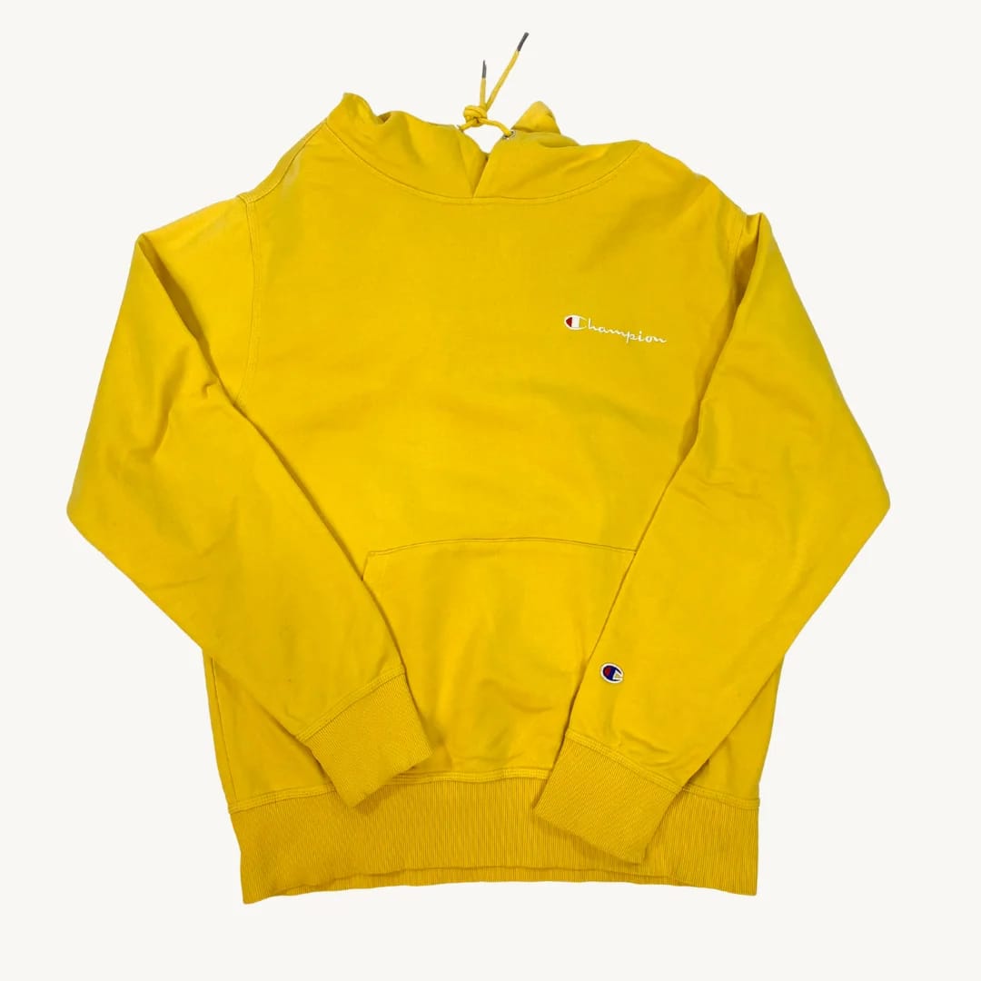 Poleron con Capucha Champion Logo Pequeño Amarillo