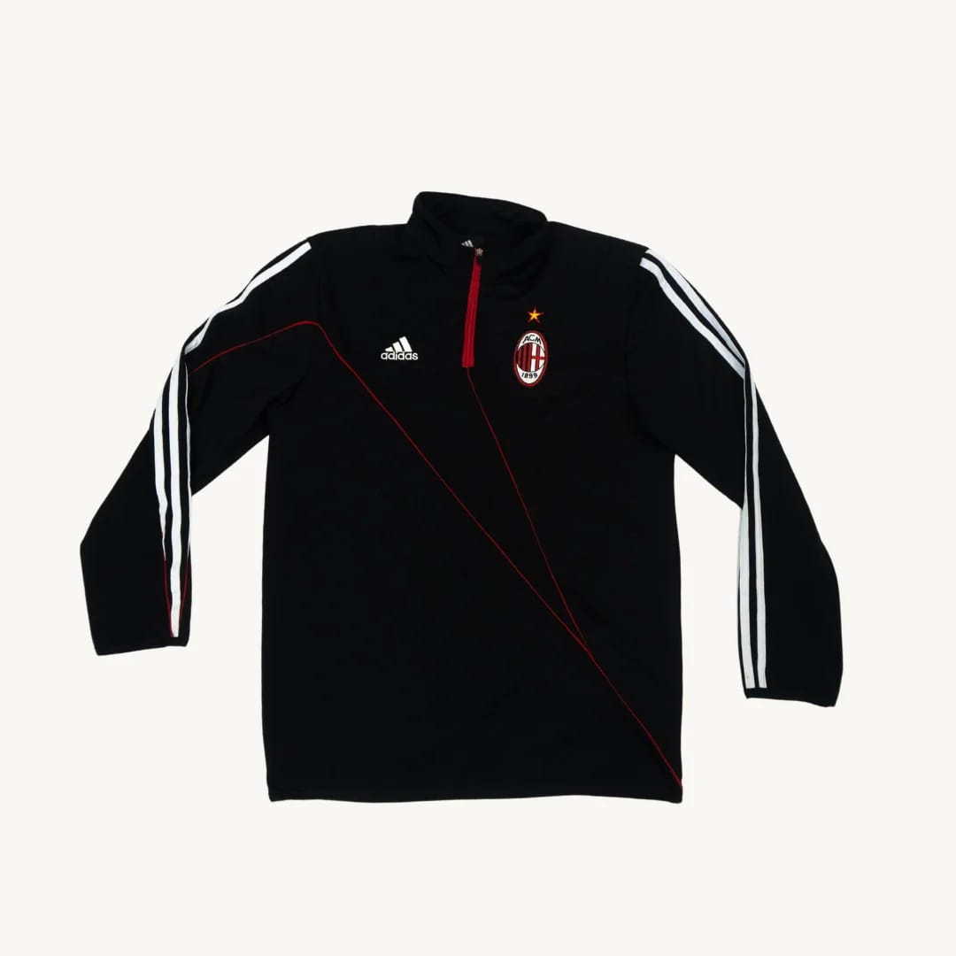Poleron de Entrenamiento AC Milan un Cuarto de Cierre Adidas Negro