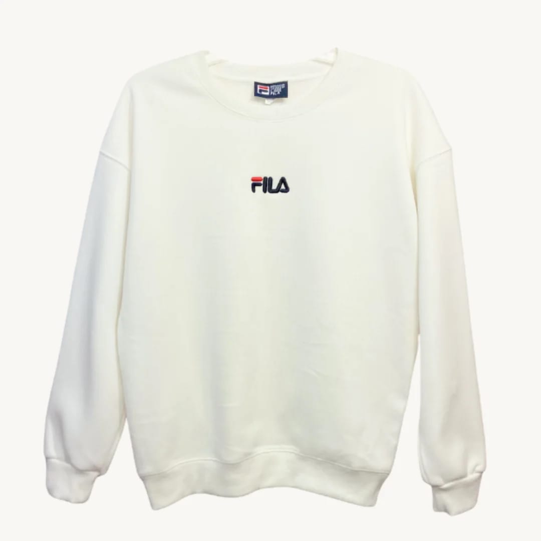 Poleron Fila blanco sin gorro