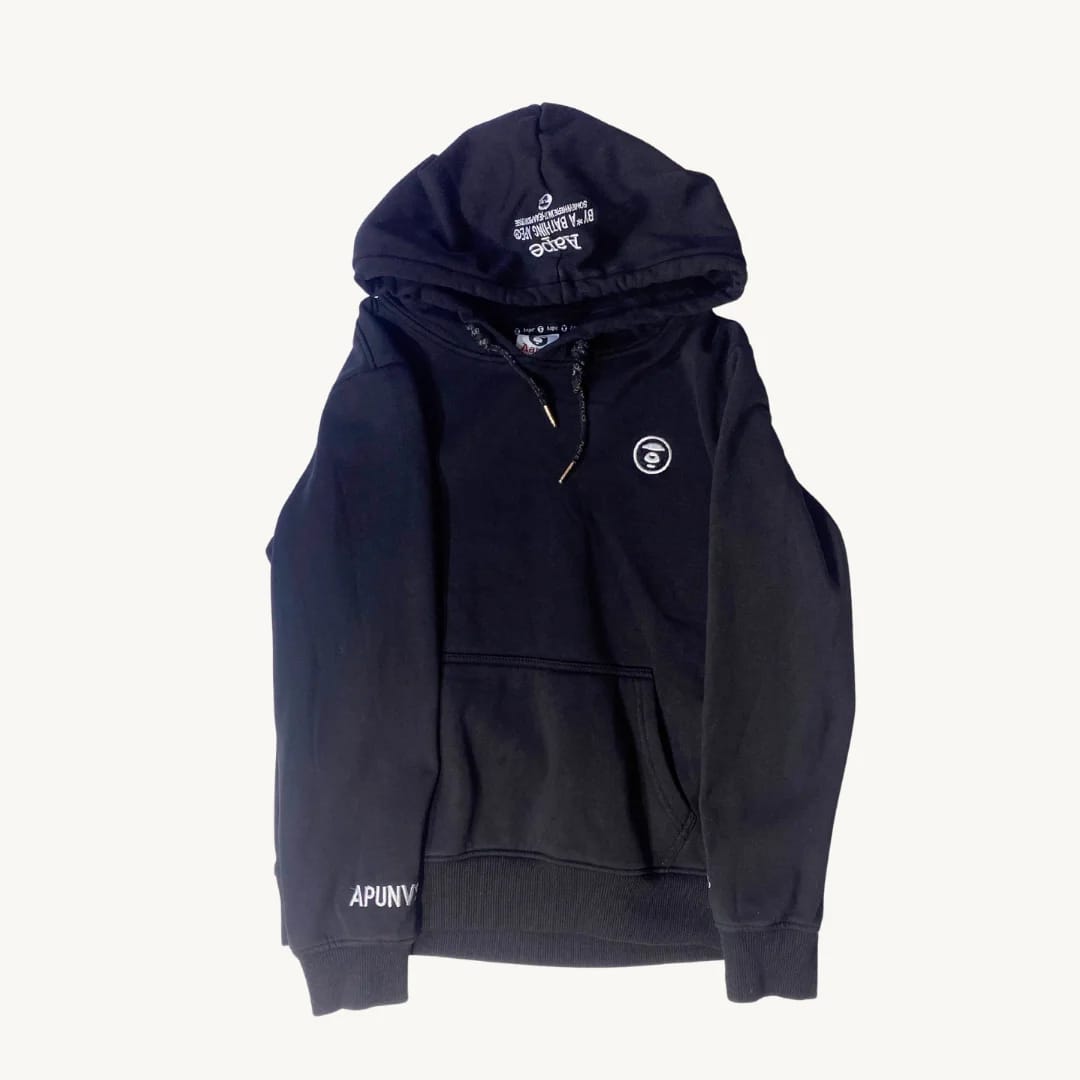 Poleron Negro con Capucha Logo BAPE