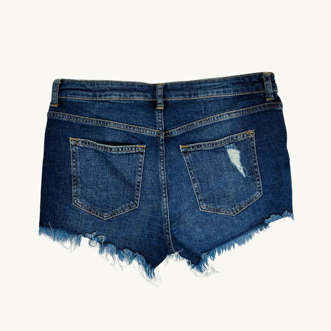 Short de Mezclilla H&M - Denim con Desgastes