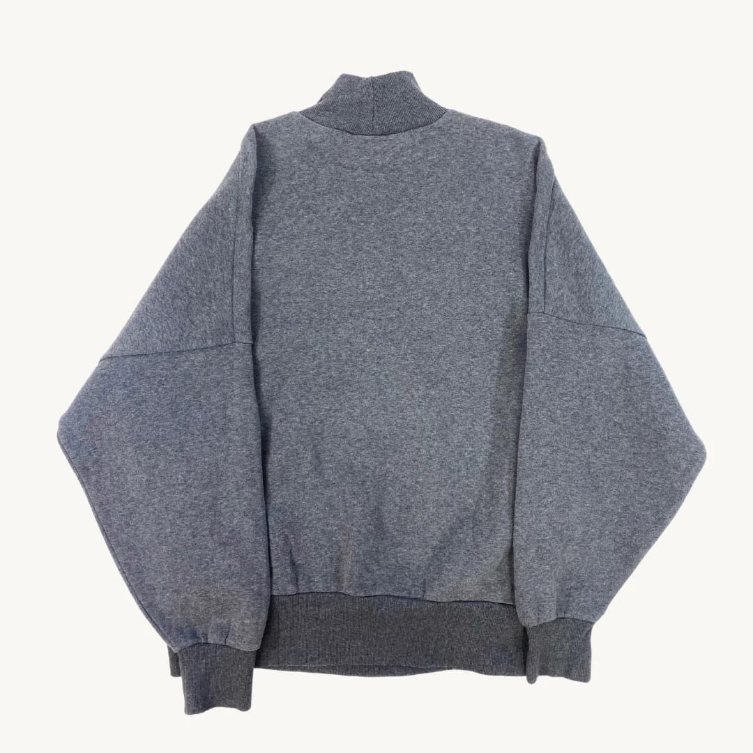 Poleron Adidas Cuello Alto Gris Trefoil Logo Clásico