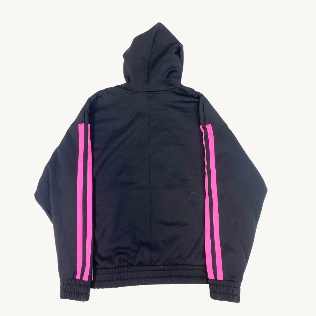 Poleron con Capucha Adidas Negra Fucsia Estampado Motivacional