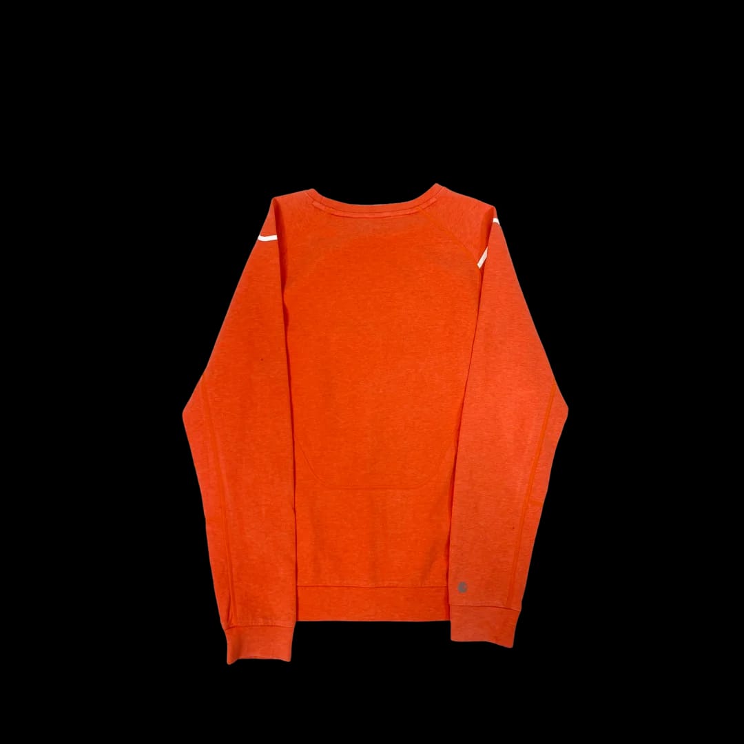 Poleron Fila Naranja Neón Logo Pequeño Diseño Deportivo