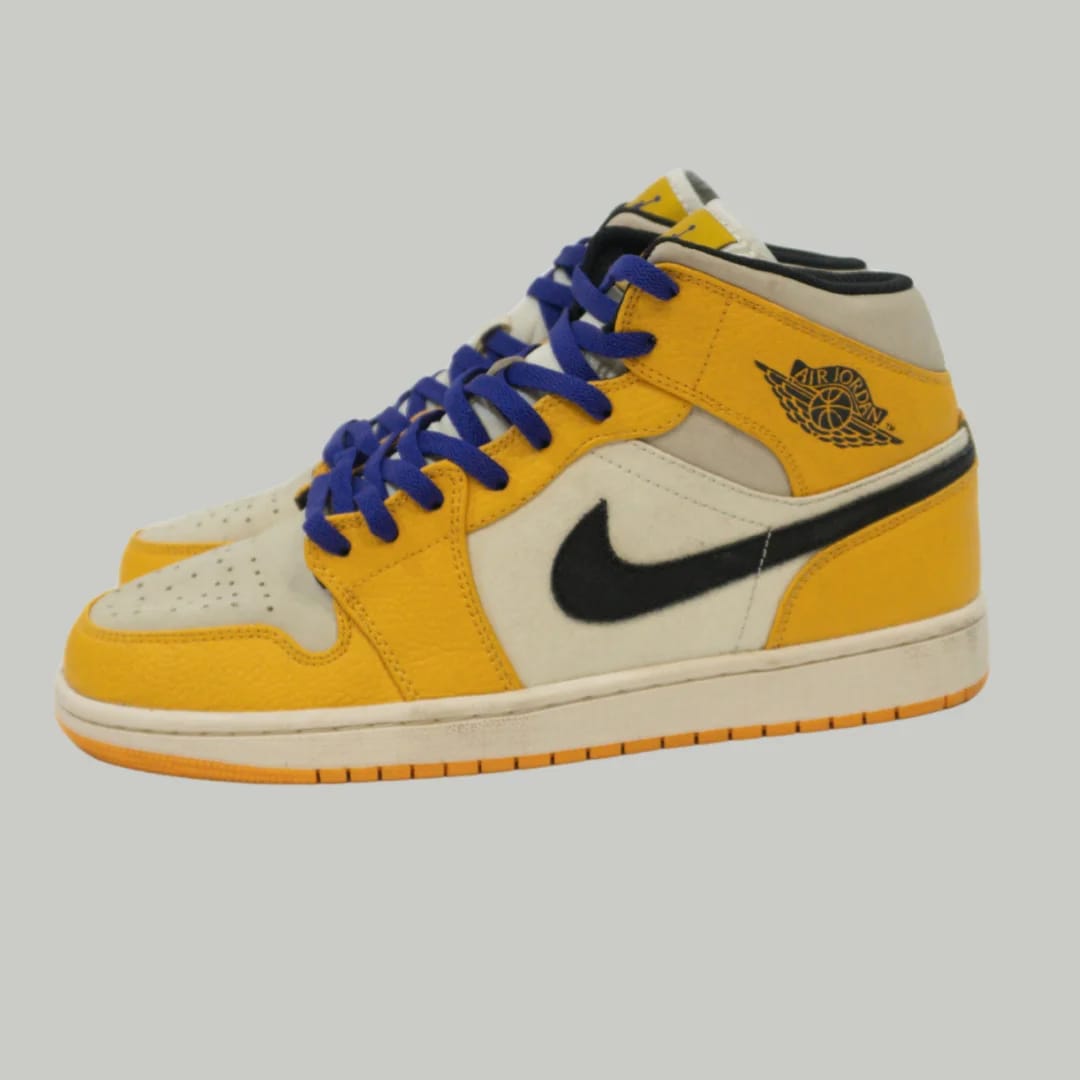 Zapatillas Air Jordan 1 Mid Amarillo y Morado