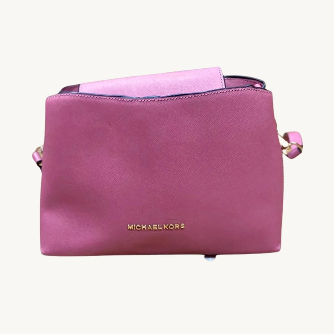 Bolso Satchel Michael Kors Selma Medium en Piel Saffiano Rosa