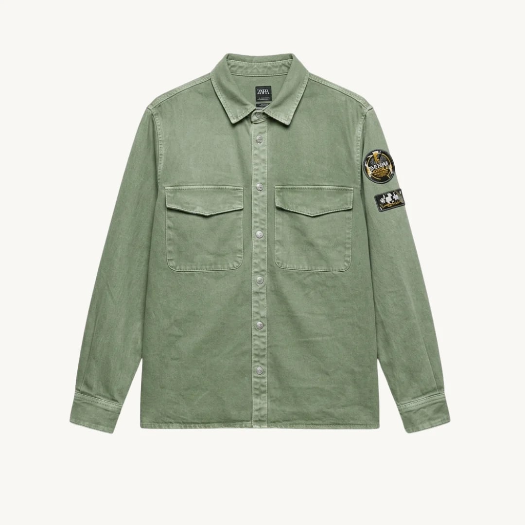 Camisa Zara Casual - Verde Musgo