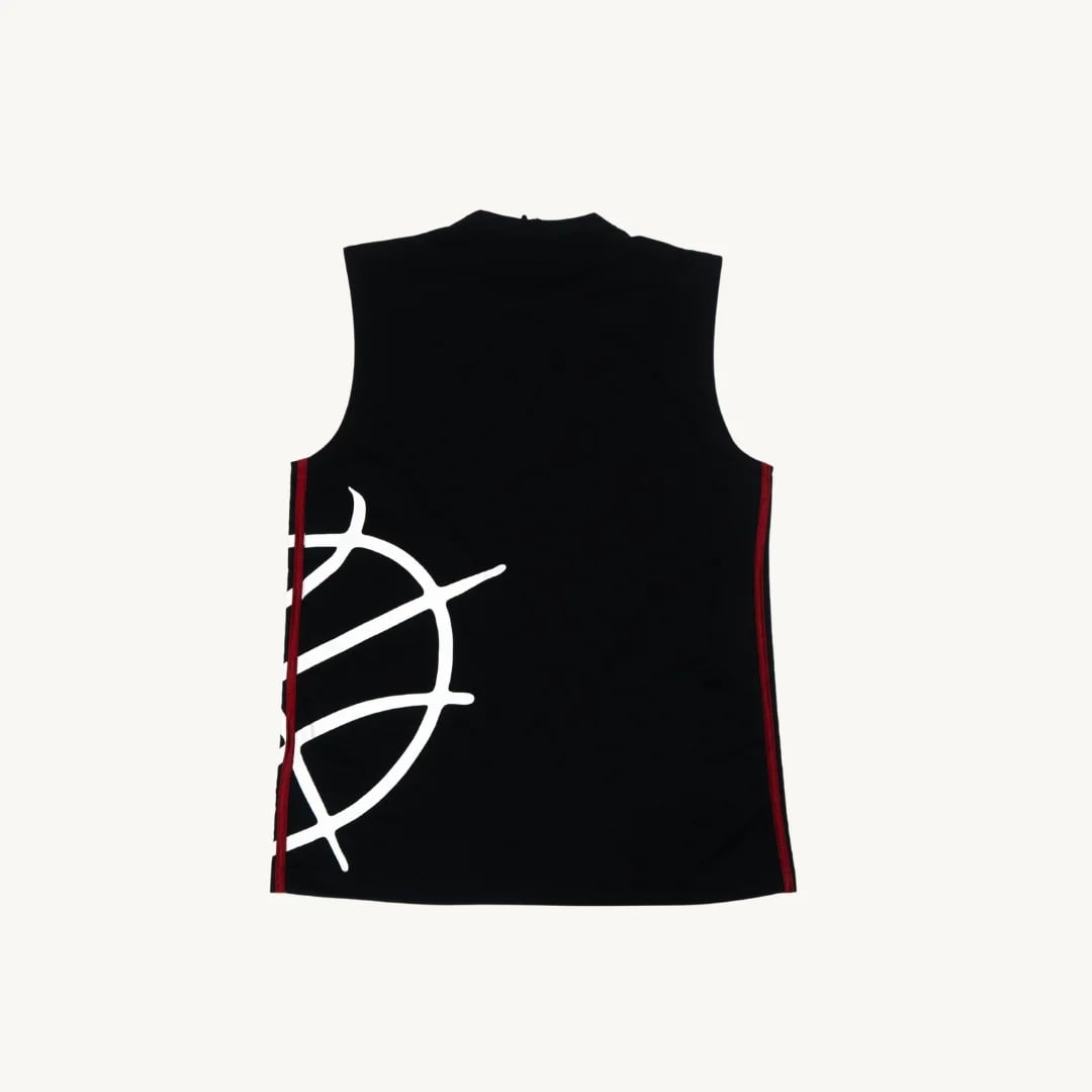 Camiseta de Basquetbol Adidas Balon Gigante Negra Roja — foto 2