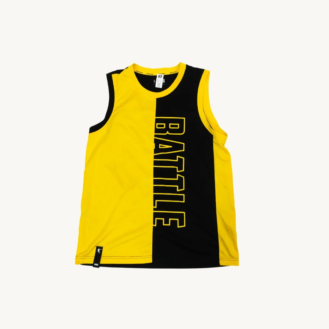 Camiseta de Basquetbol Battle Split Amarilla Negra