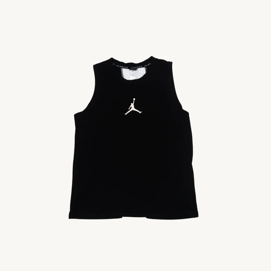 Camiseta de Basquetbol Jordan Jumpman Clasica Negra Blanca