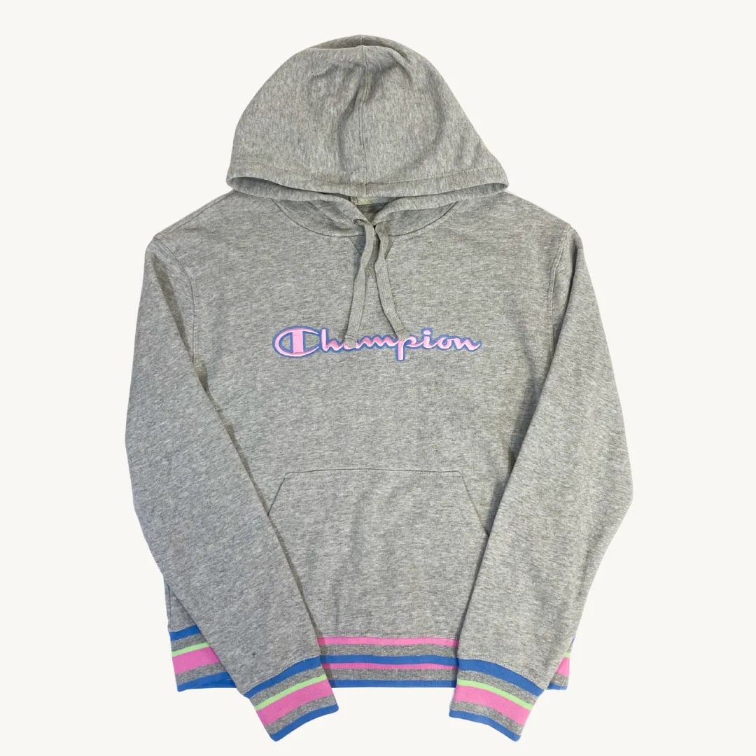 Poleron Champion gris con rosado