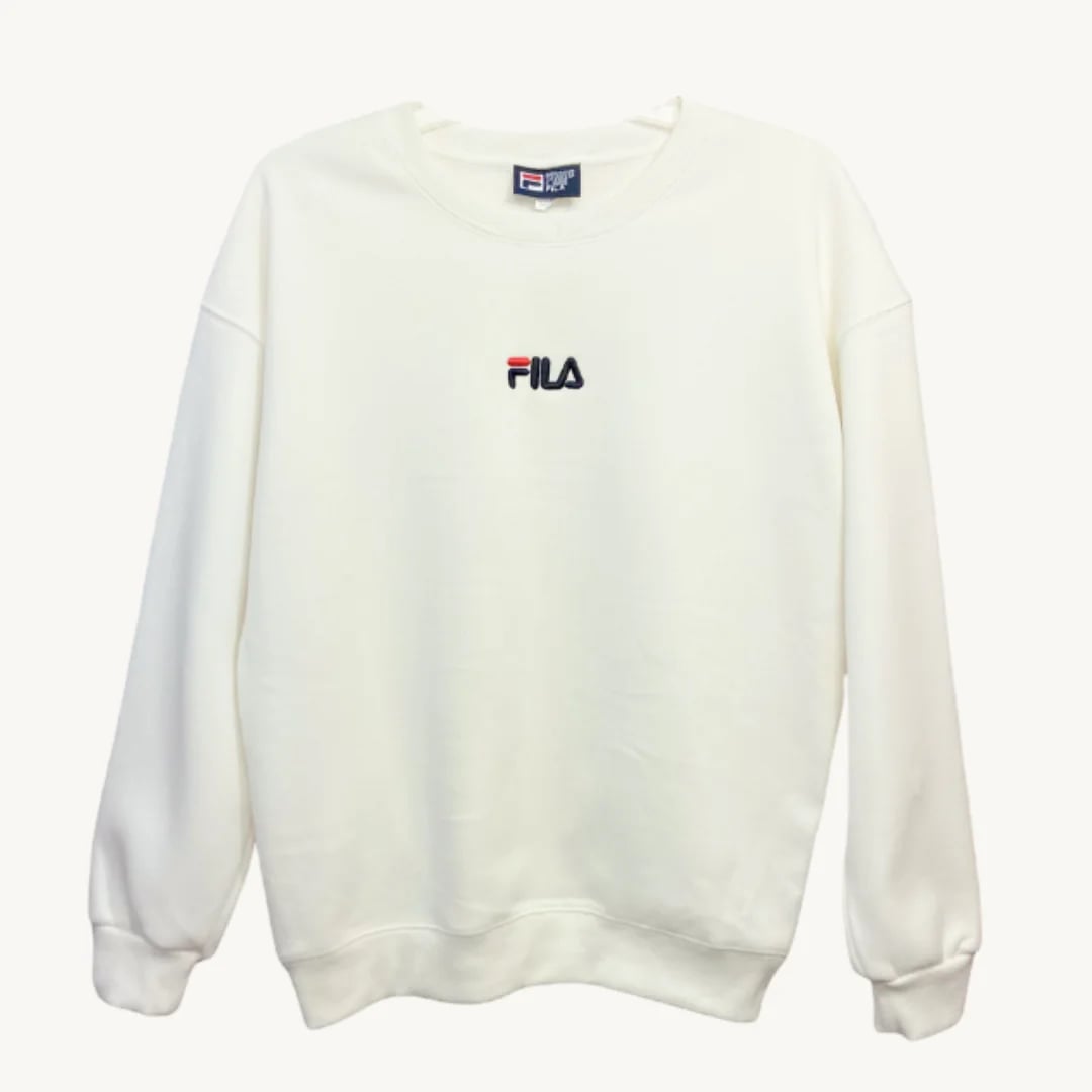Poleron Fila blanco sin gorro