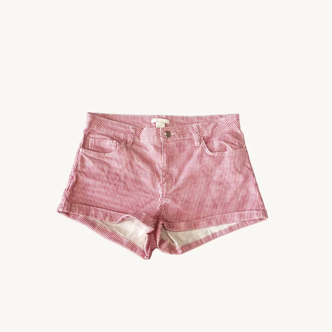Short H&M de Rayas - Rojo y Blanco