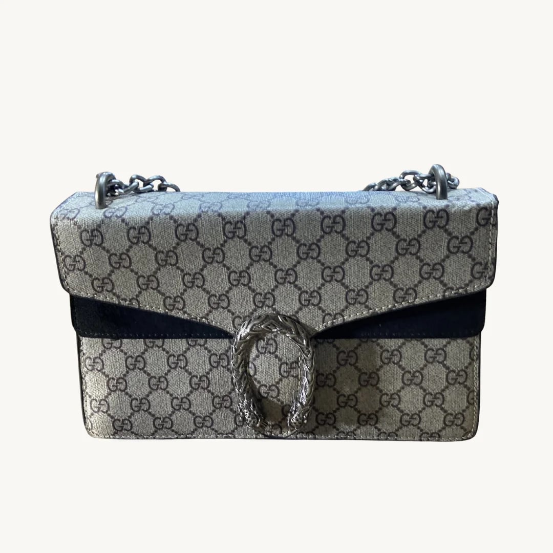 Bolso de Hombro Gucci Dionysus GG Supreme Mini - Marrón/Negro