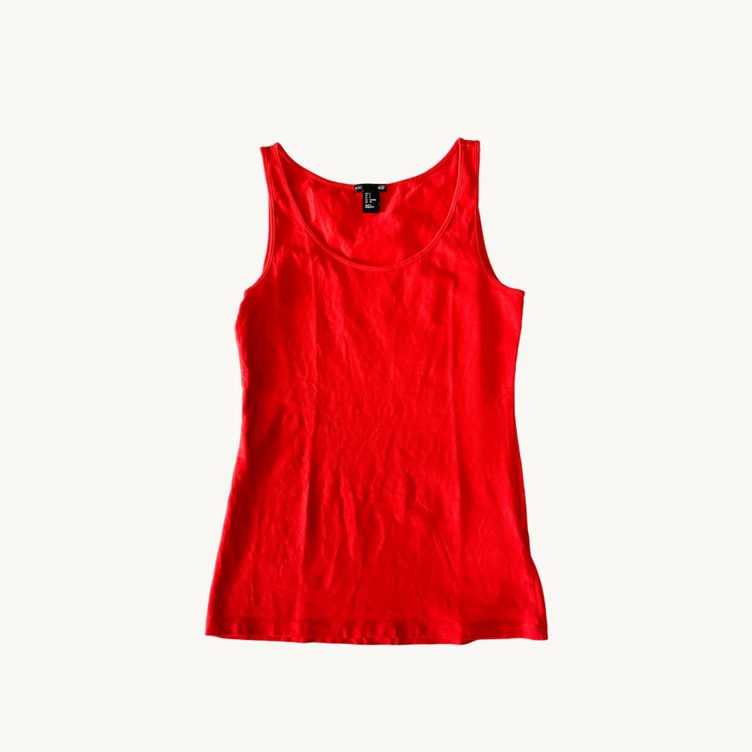 Polera de Tirantes H&M - Rojo Vibrante