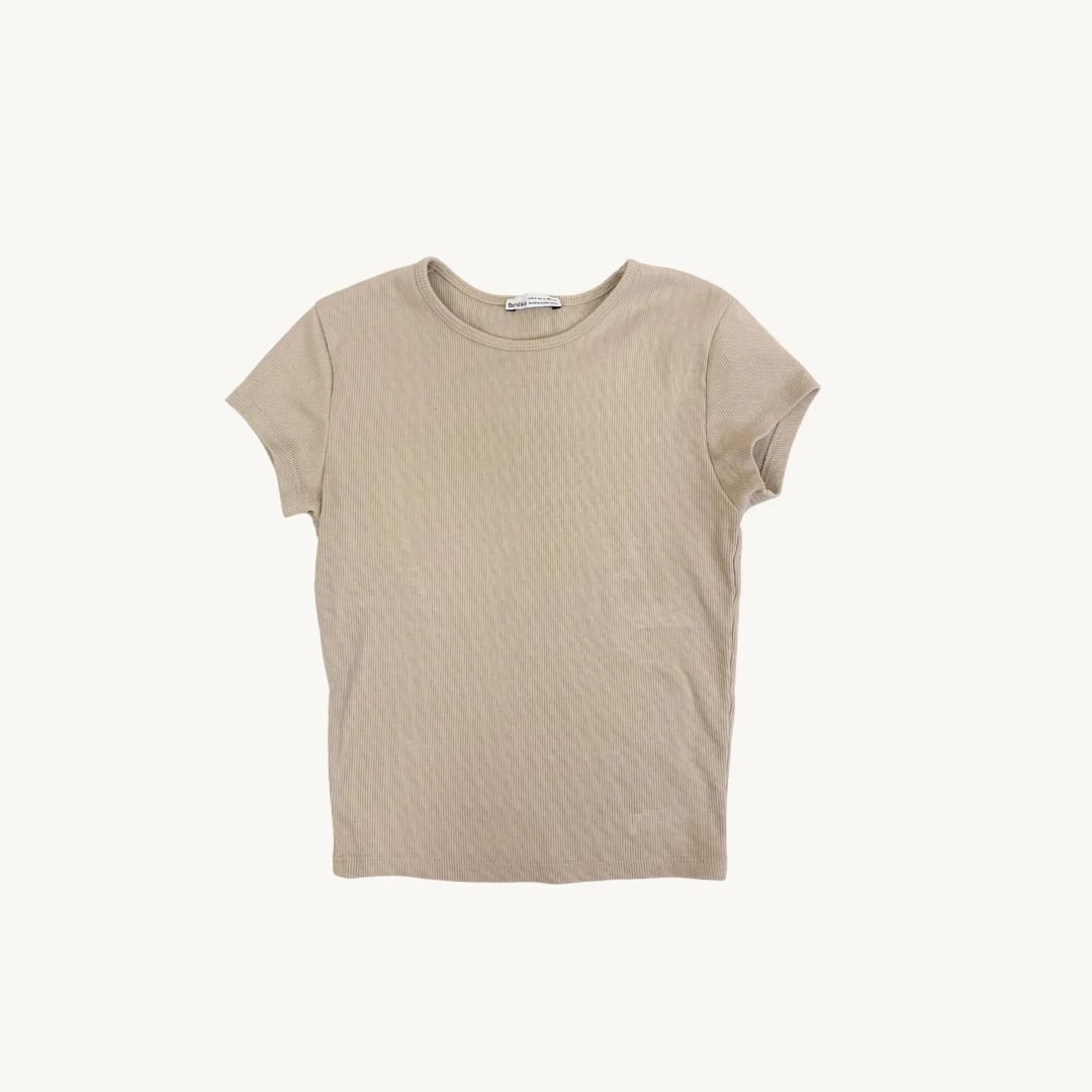 Polera Bershka de Rib - Blanco