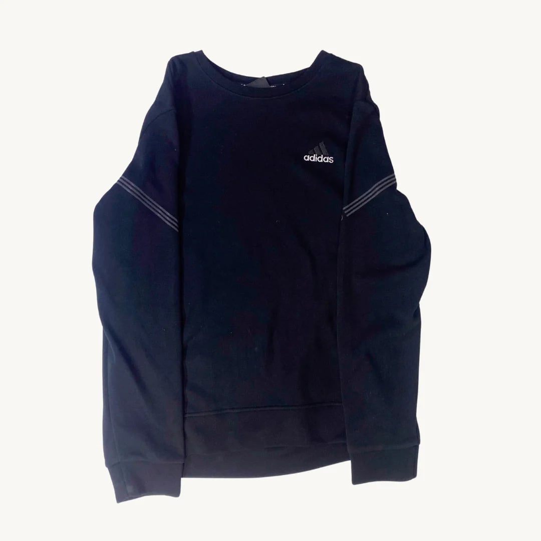 Poleron Adidas Cuello Redondo Minimalista con Franjas