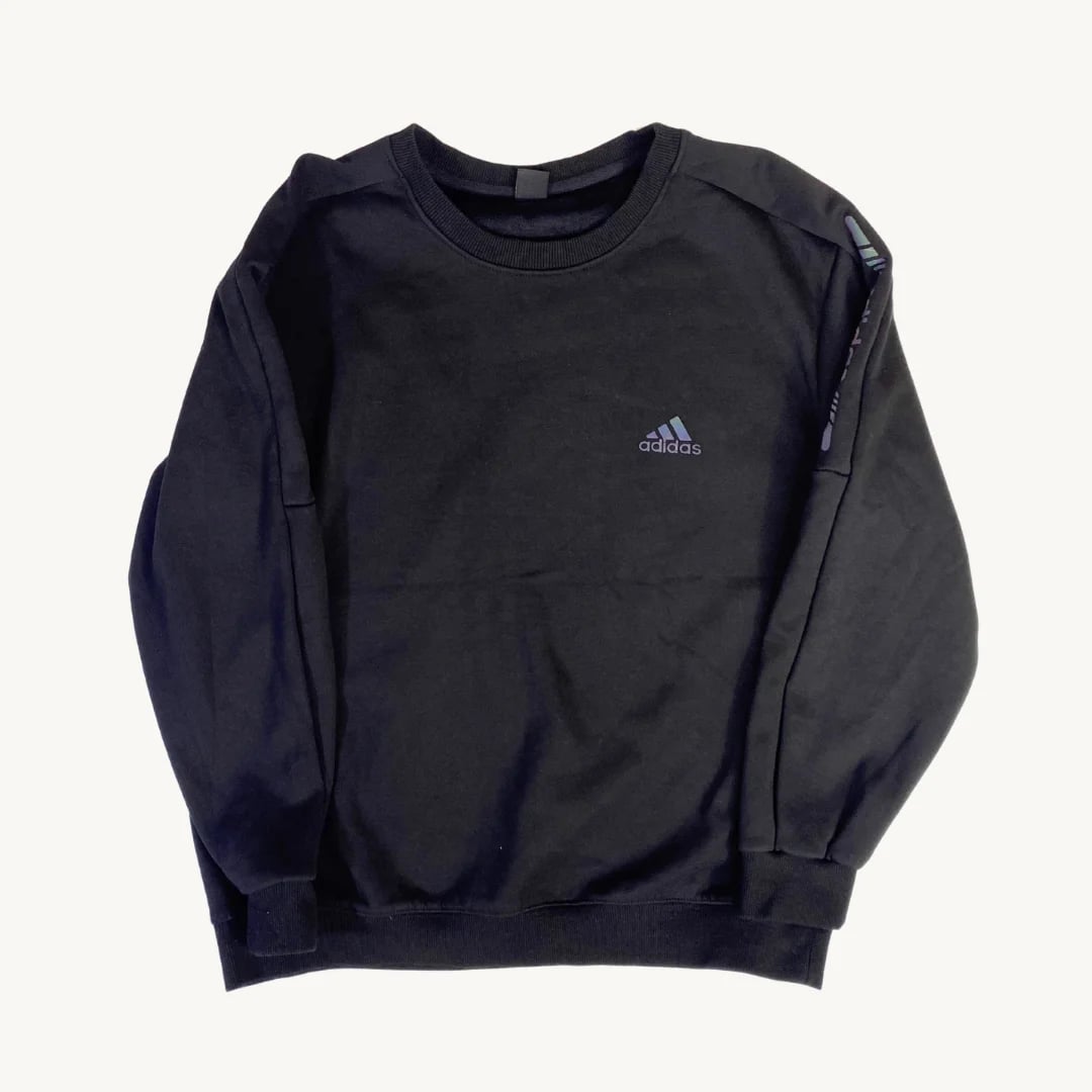 Poleron Adidas de Cuello Redondo Negro