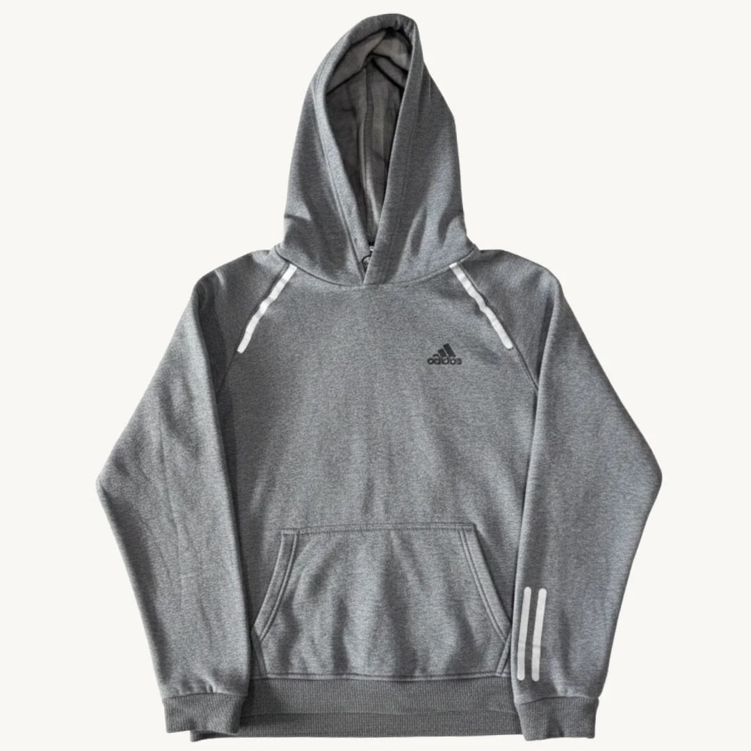 Poleron Adidas Essentials 3-Stripes Gris Melange