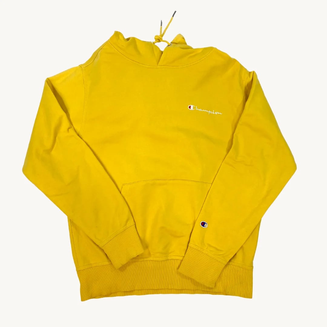 Poleron con Capucha Champion Logo Pequeño Amarillo