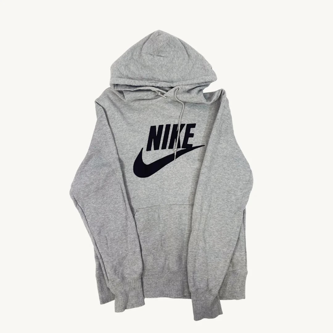 Poleron con Capucha Nike Sportswear Gris Logo Clásico