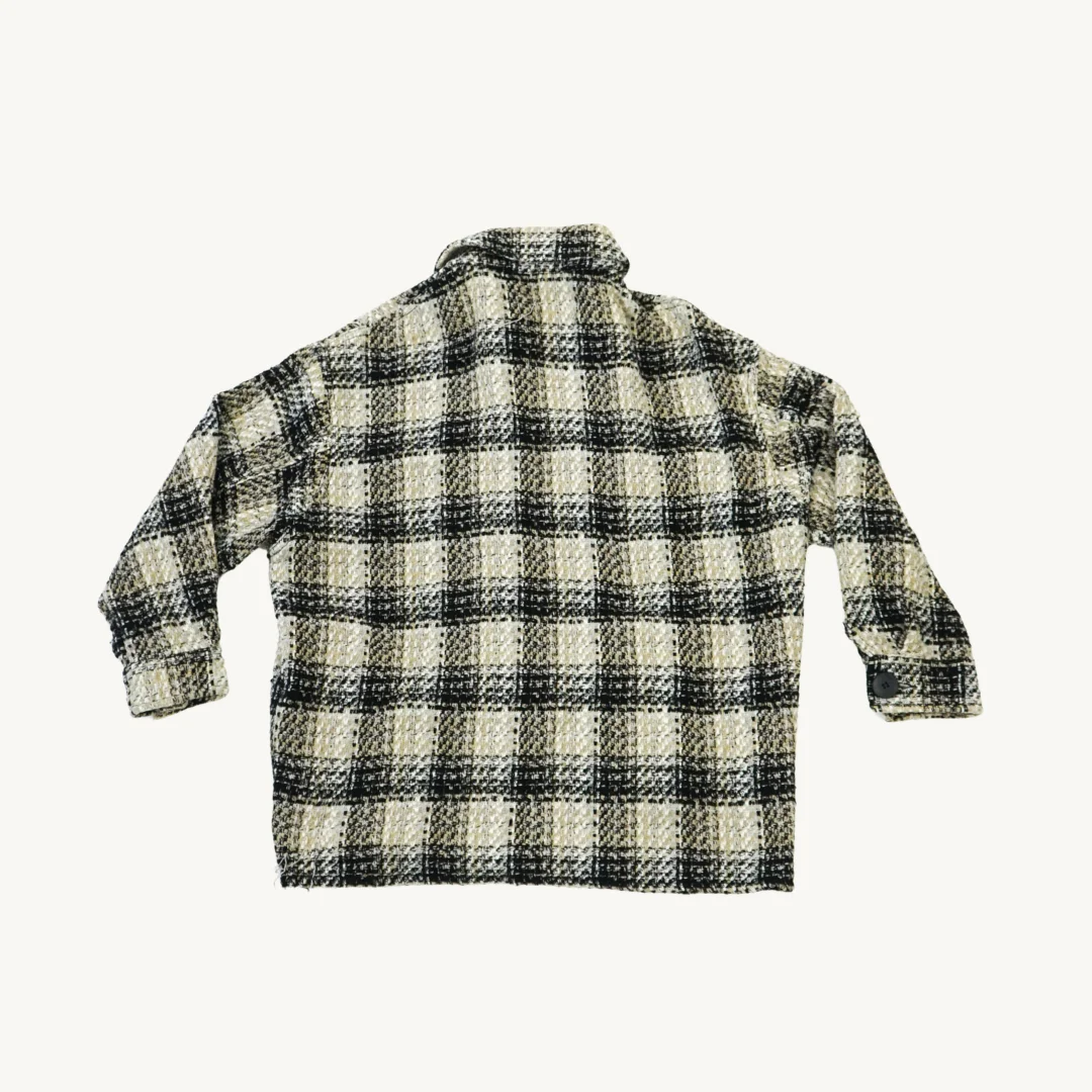 Sobrecamisa Zara de Tweed a Cuadros Beige — foto 2