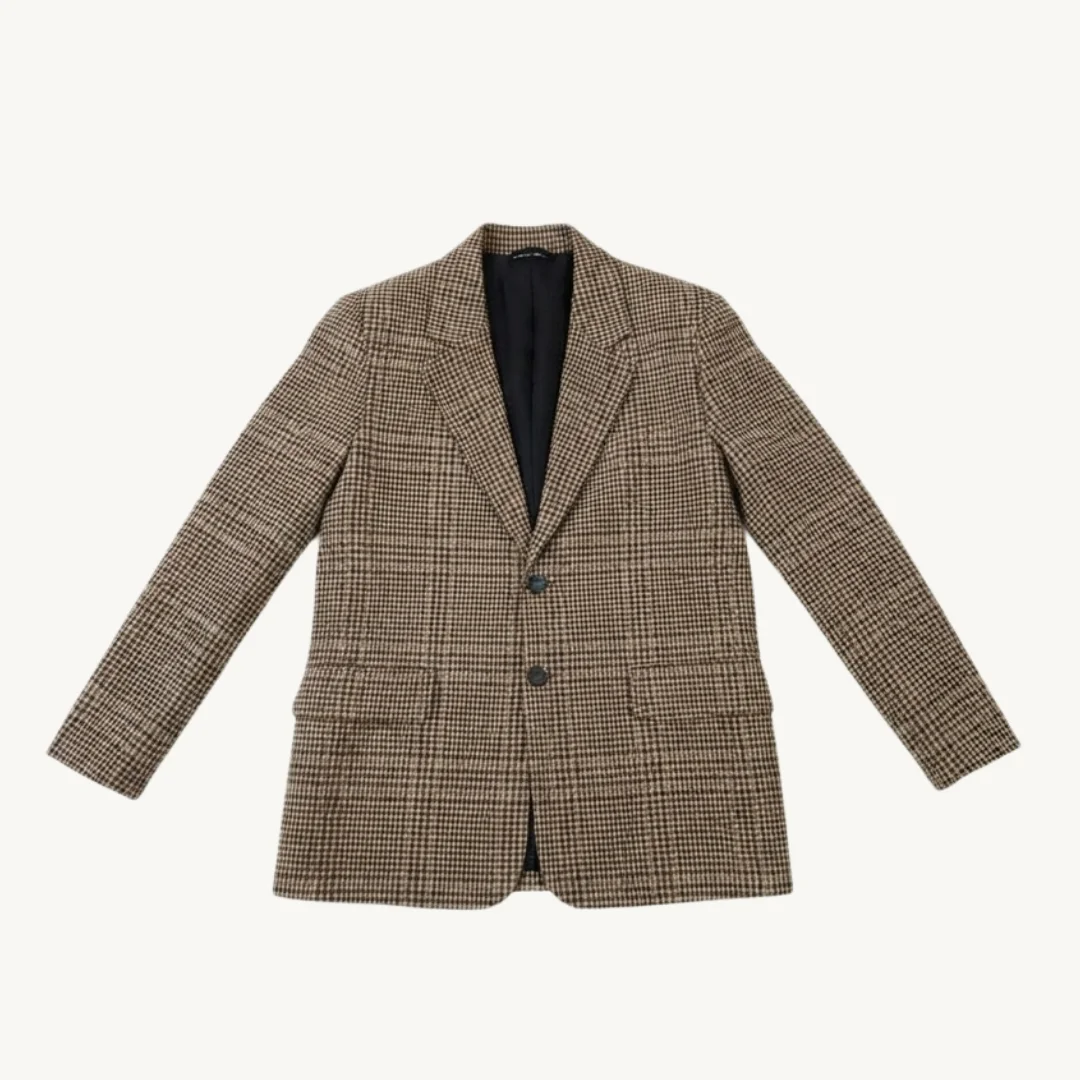 Blazer Zara a Cuadros Micro Vichy Café y Negro