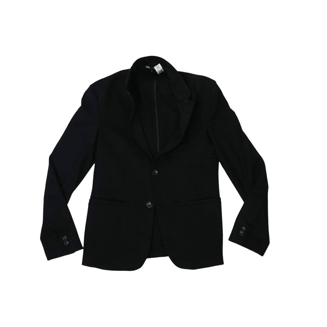 Blazer Zara Clásico Negro Entallado con Dos Botones