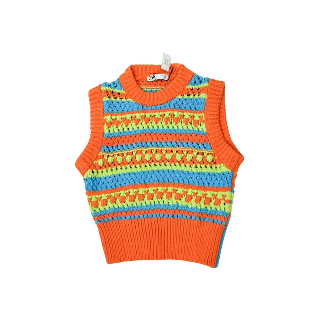 Chaleco Zara de Punto Calado Multicolor