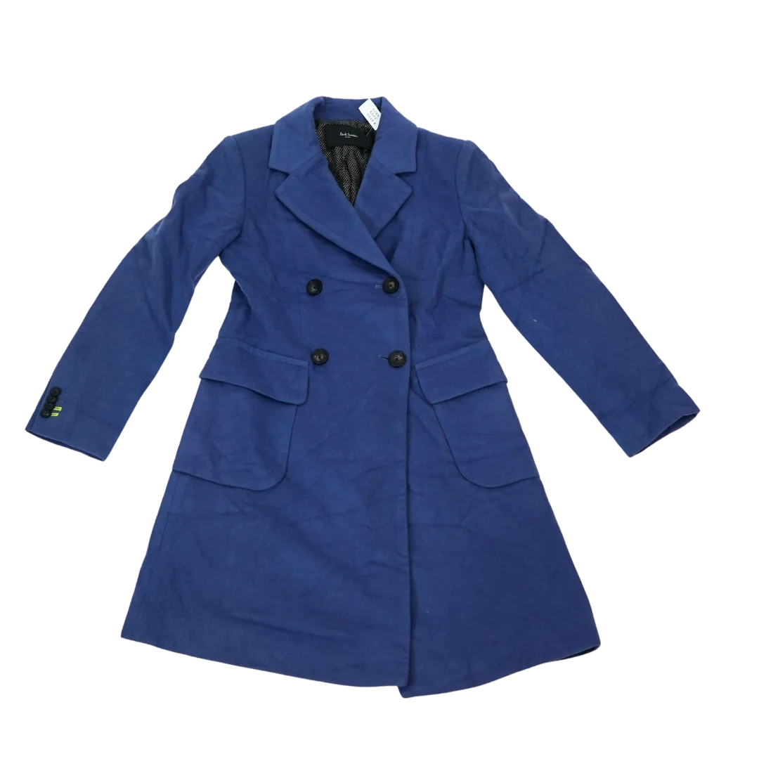 Abrigo Largo de Sastre Paul Smith de Doble Abotonadura Azul Lavanda