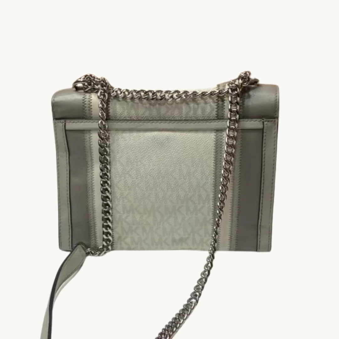 Bolso de Hombro Michael Kors Whitney Large en Logo Signature y Cuero Tricolor