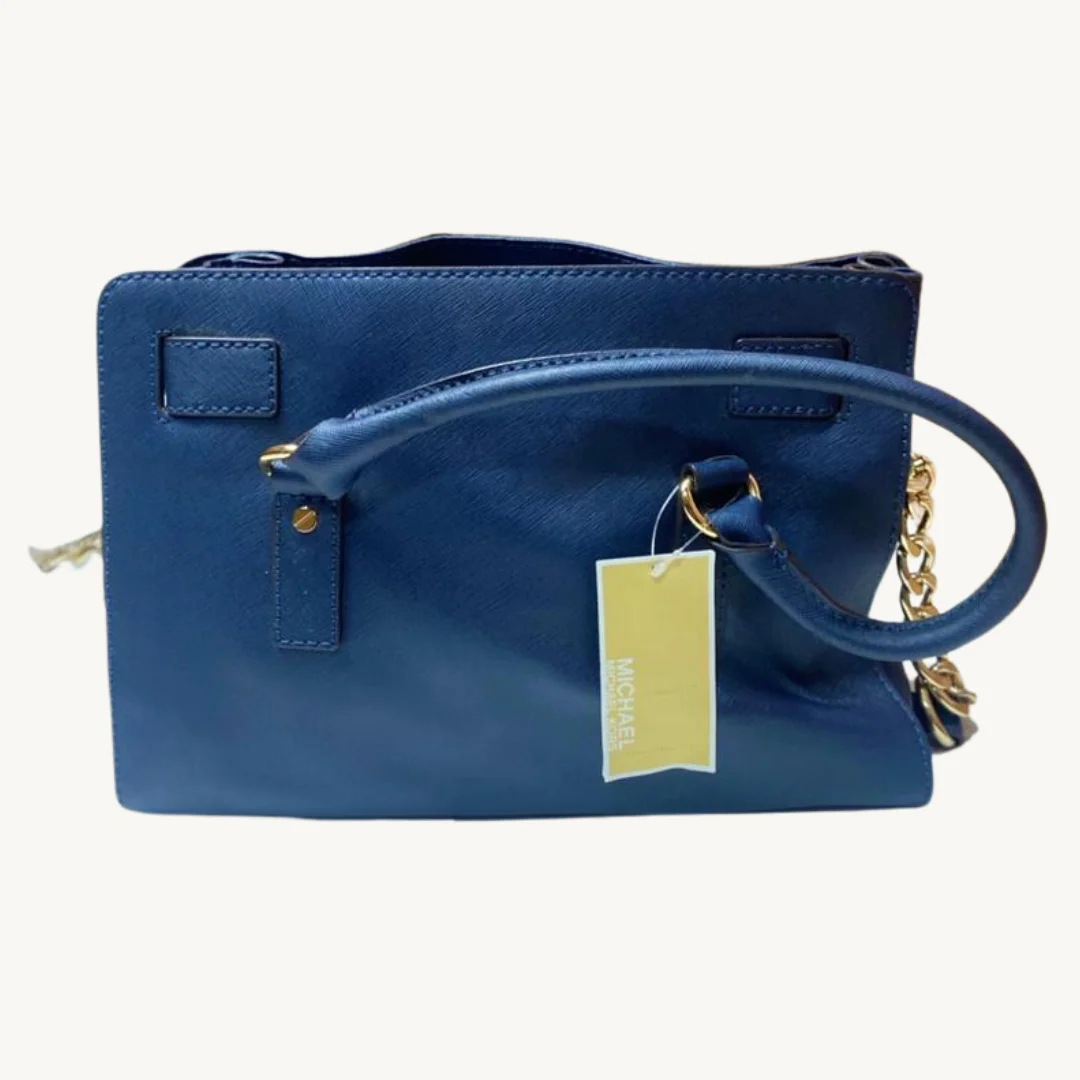 Bolso Satchel Michael Kors Hamilton en Cuero Saffiano Azul Navy