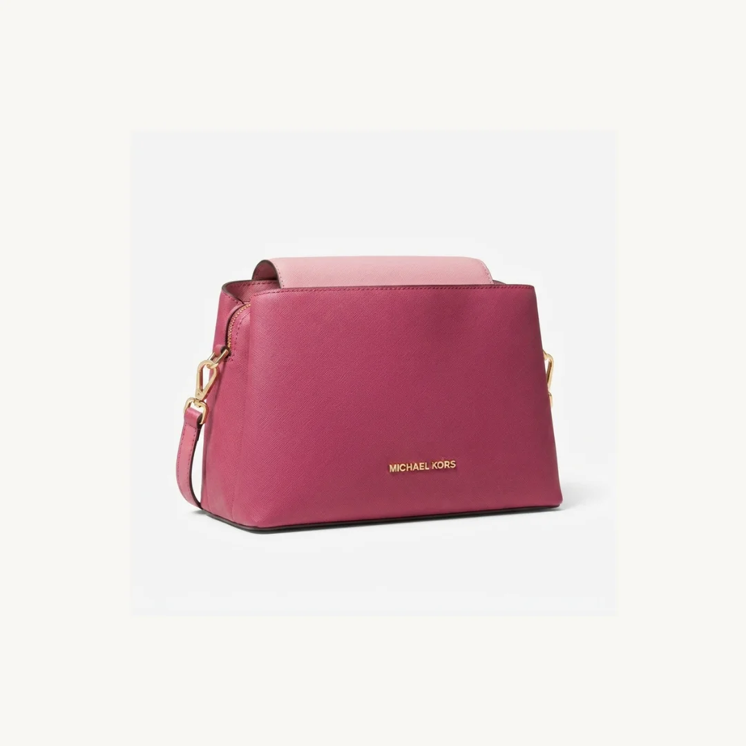 Bolso Satchel Michael Kors Selma Medium en Piel Saffiano Rosa