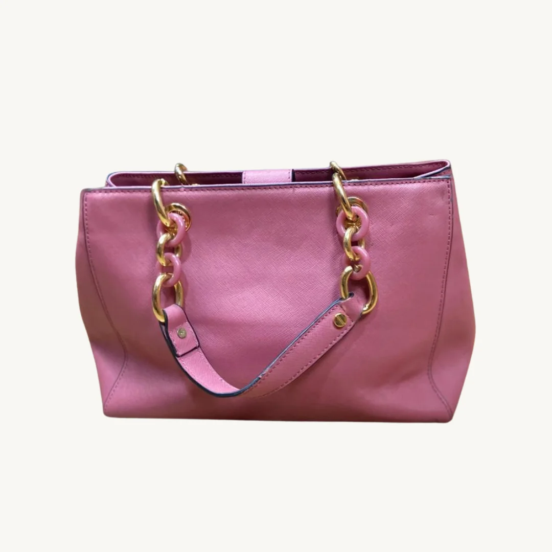Bolso Tote Michael Kors Cynthia Medium en Piel Saffiano Rosa con Detalles de Cadena — foto 2