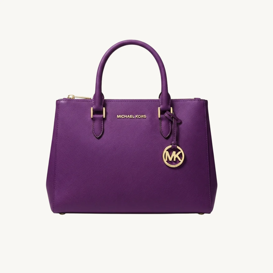 Bolso Tote Michael Kors Savannah Medium en Piel Saffiano Púrpura
