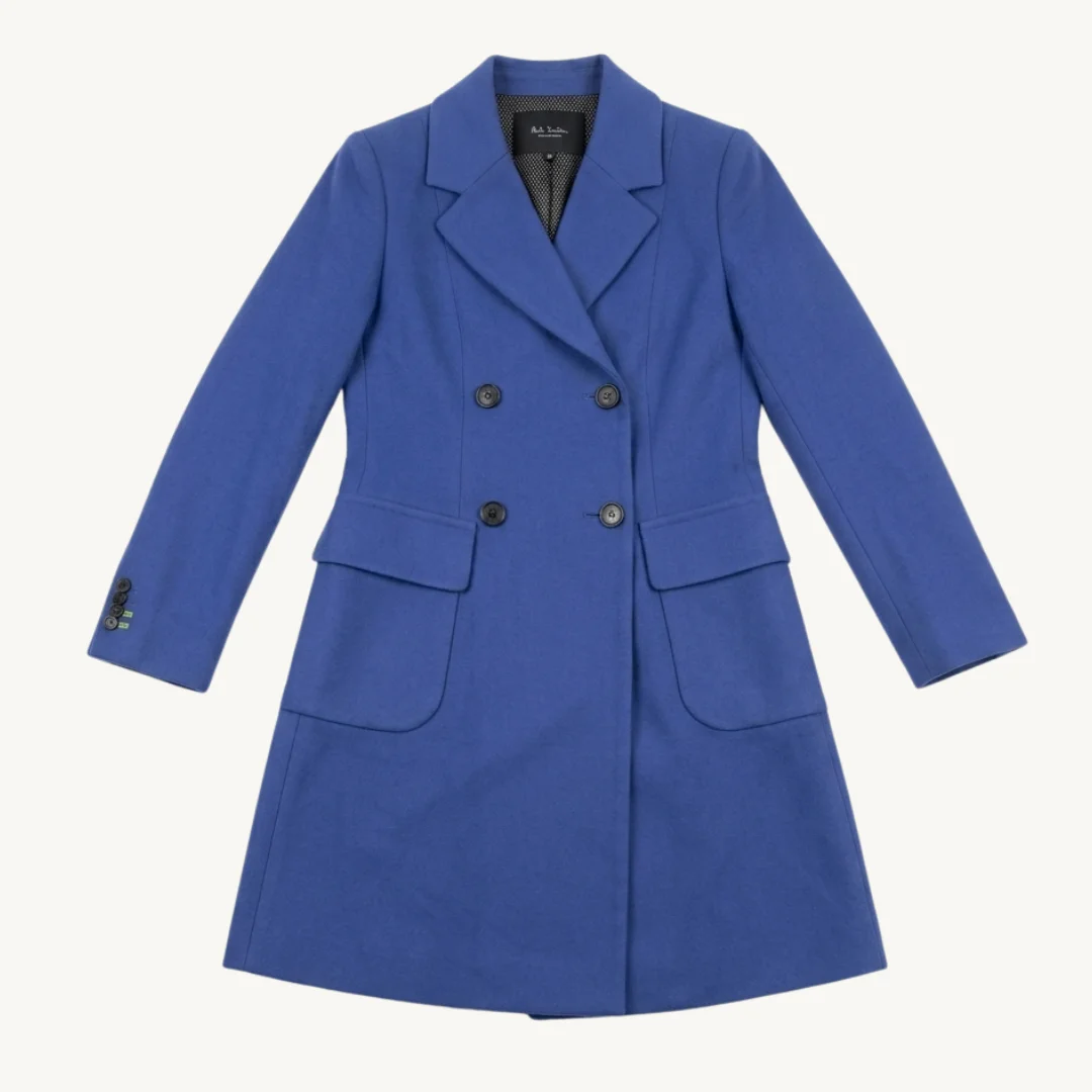 Abrigo Largo de Sastre Paul Smith de Doble Abotonadura Azul Lavanda